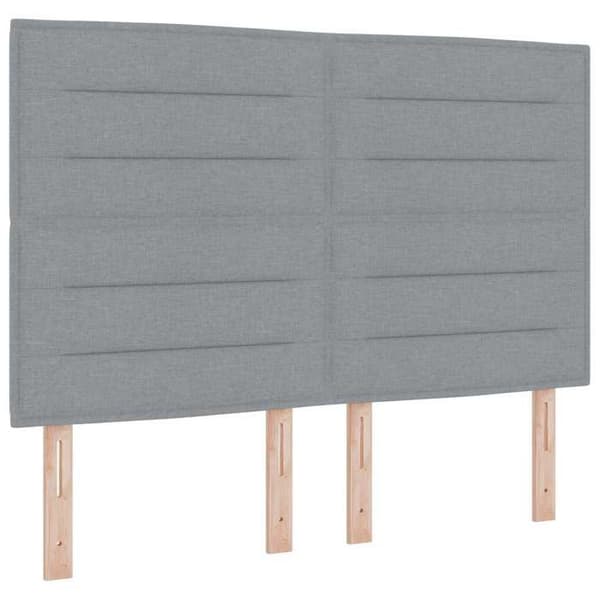 Maison Exclusive - LED-hovedgærde med LED-strips Lys grå 144 cm stof