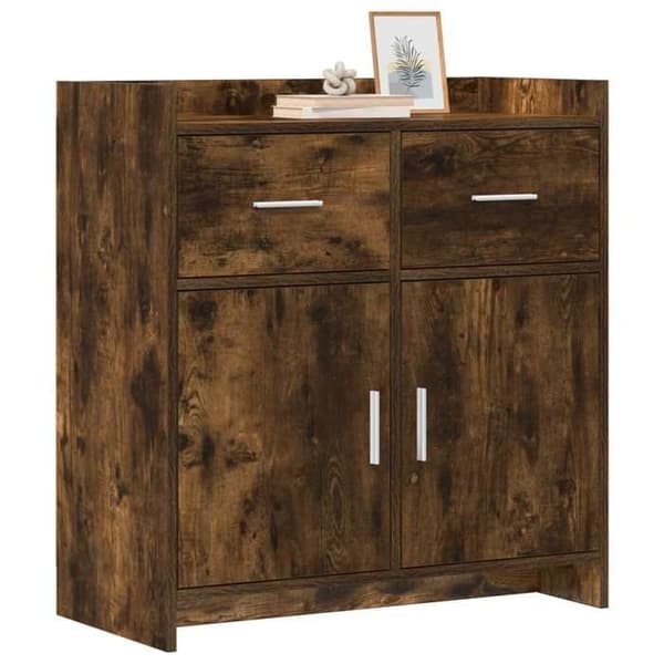 Maison Exclusive - Buffé Ek rökt 75 x 36 x 80 cm Ingenjörsträ