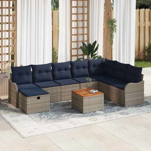 Maison Exclusive - 9 stk. have-sofa sæt i grå polyrotin