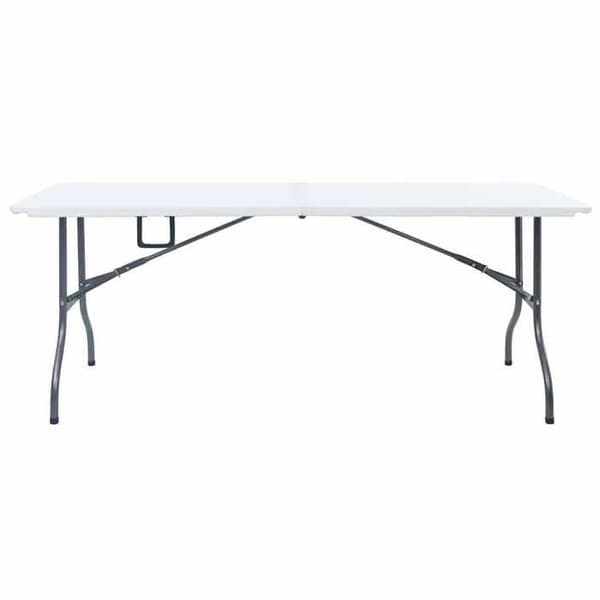 Foldbart havebord - MAISON EXCLUSIVE - 180x72x72 cm - Hvid - PEHD-plade - Foldbart stålramme Vit