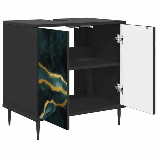 Maison Exclusive - Badeværelsesskab WIJHE Sort eg 60 x 40 x 61 cm