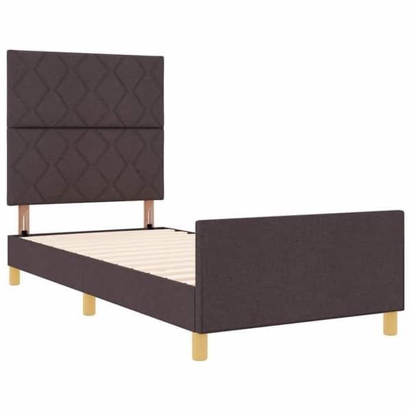 Sängram - EXKLUSIV HEM - Modern - 90 x 200 cm - Mörkbrun sammet - Dold förvaring Mörkbrun