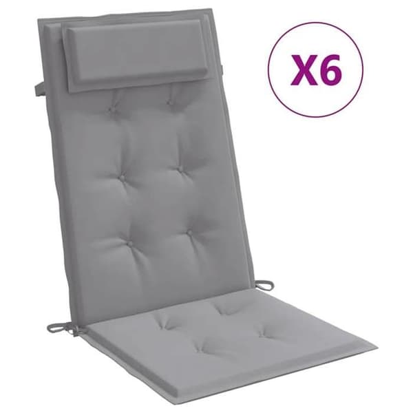 Maison Exclusive - Stolar med hög rygg, 6-pack, grått Oxford-tyg grå