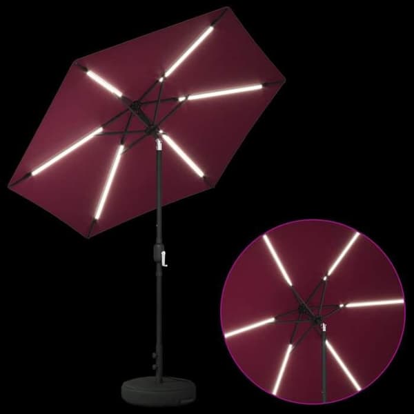 Exklusiv Maison - Trädgårdsparasol med LED-lampor och bas 2,3 x 2,3 m