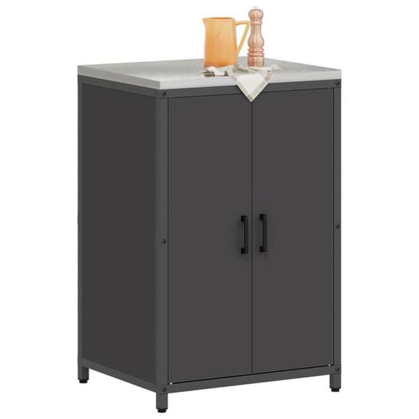 Køkkenopbevaringsmøbel - EKSKLUSIVT HUS - HATTEM - Sort - 60x50x92 cm - Stål