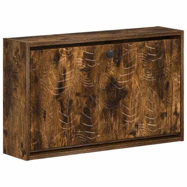 Maison Exclusive - Seinälle asennettava DELFT-kengäteline 71 x 17 x 43 cm Savupuu