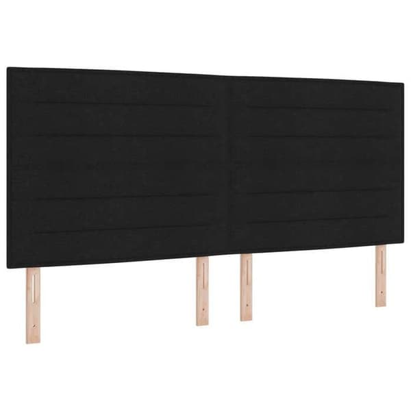 Maison Exclusive - Boxspring-säng med LED och madrass Svart 200 x 200 cm Tyg