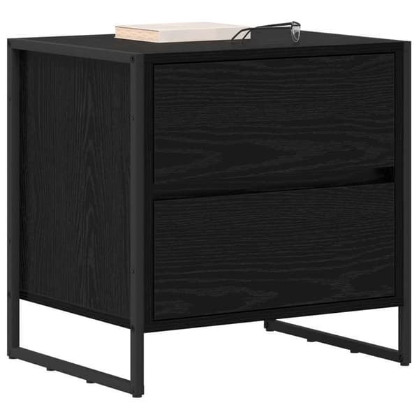 Maison Exclusive - Natbord Sort eg 50 x 39,5 x 50 cm Ingeniørtræ