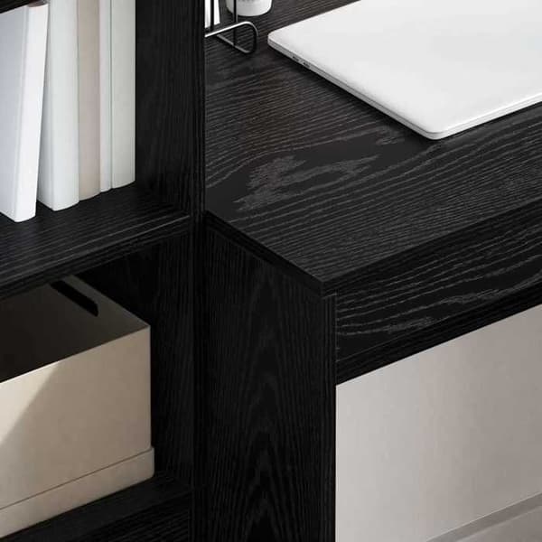 Maison Exclusive - Kontor Sort egetræ 80 x 50 x 76 cm svart ek