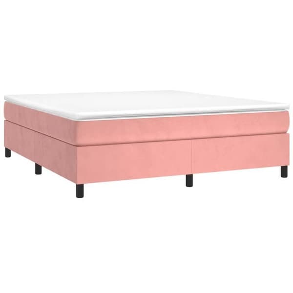Maison Exclusive - Sängram med ribbor rosa 180x200 cm sammet rosa