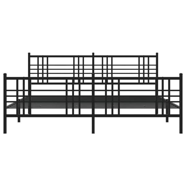 Maison Exclusive - Metal sengestel uden madras med sorte ben 193x203cm