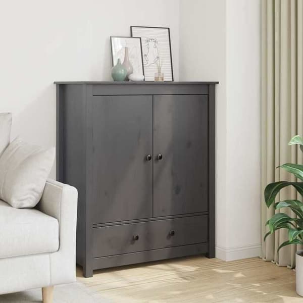 Maison Exclusive - Harmaa buffet 83x41,5x100 cm Massiivipuu mänty Grå