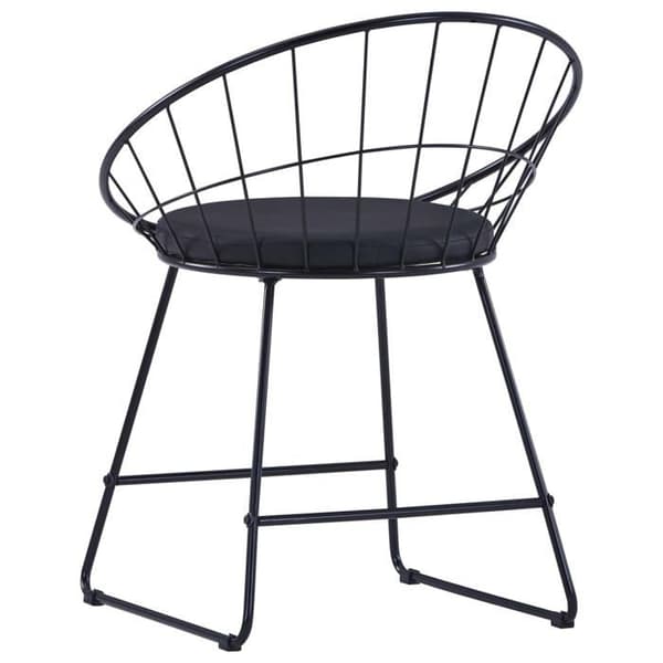 Maison Exclusive - Matstolar Sits i konstläder set om 2 svart stål Svart