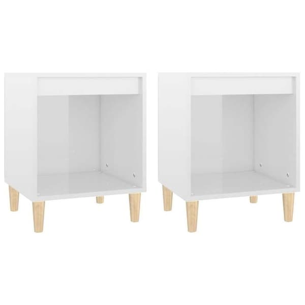 Maison Exclusive - Sängbord 2 st Vit blank 40x35x50 cm Strålande vit
