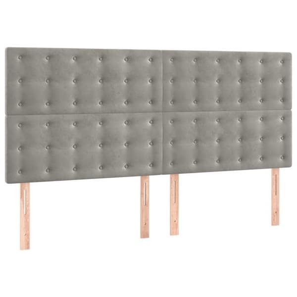 Maison Exclusive - Hovedgærde Lys Grå 160x5x118/128 cm Velour Ljusgrått