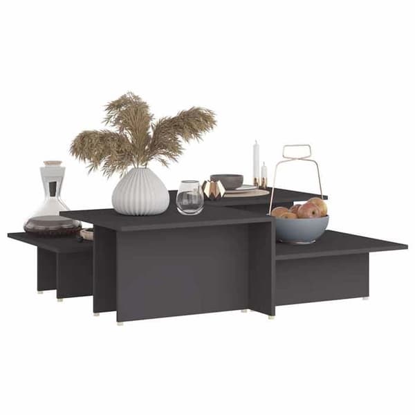 Maison Exclusive - 2 st soffbord Grå 111,5x50x33 cm Ingenjörsträ
