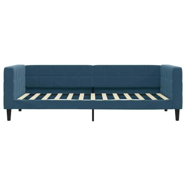 Seng i dag - EKSKLUSIV HUS - 100x200 cm - med sovesofa - 2 skuffer - blå velour Blå