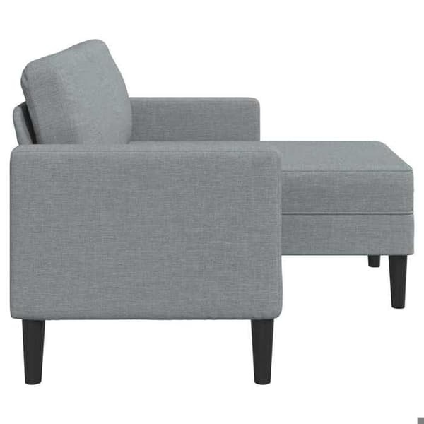 Maison Exclusive - Soffa 2 platser med L-formad divan i ljusgrått 125 cm tyg
