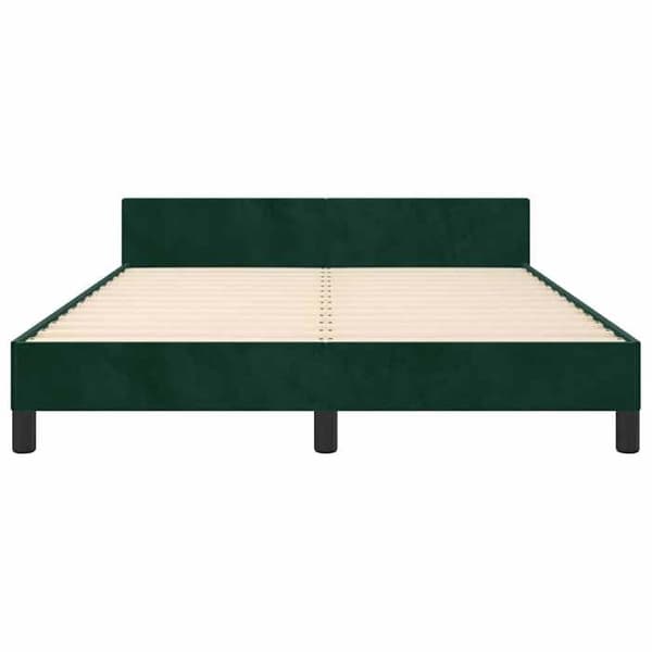Maison Exclusive - Sängram utan madrass mörkgrön 140x190 cm sammet