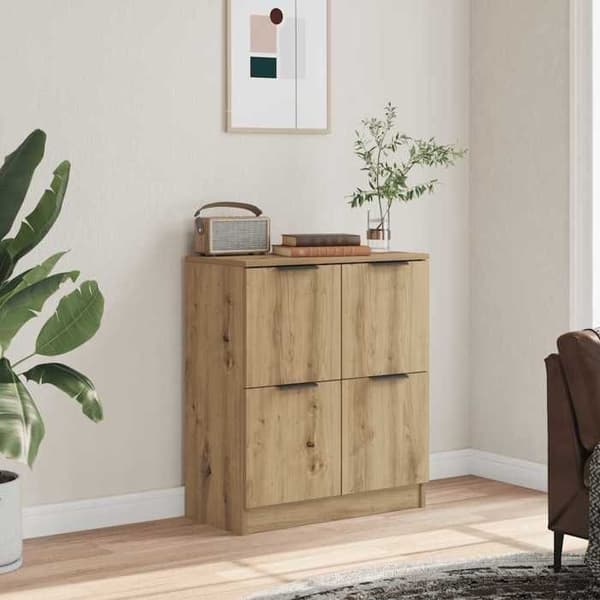 Maison Exclusive - Buffet i egetræ, håndlavet 60x30x70 cm, ingeniørtræ