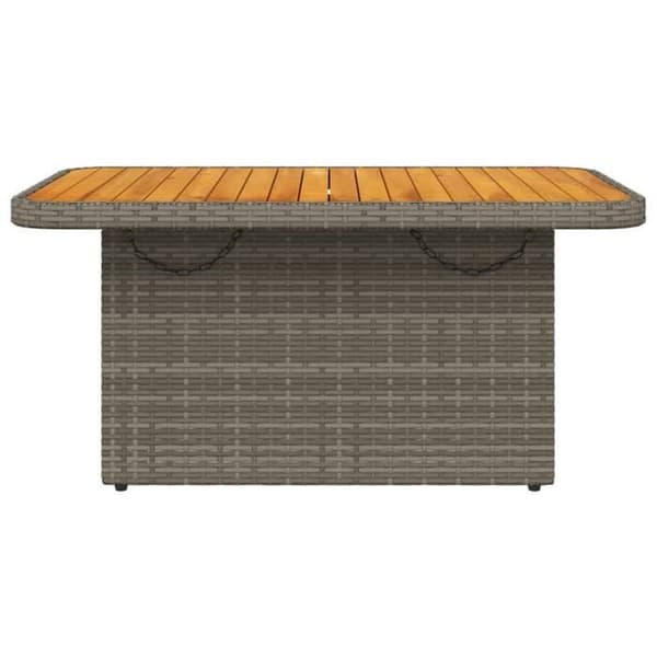 Havemøbel - EKSKLUSIV HUS - 90 x 55 x 71 cm - Grå - Flettet harpik - Justerbart akacietræ bordplade Grå