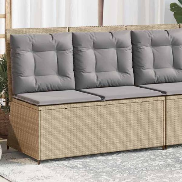 Maison Exclusive - Beige trädgårdsbänk i polyrotting