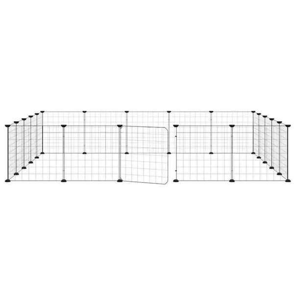 Maison Exclusive - 20-panelers kæledyrbur med sort dør 175x175x35 cm