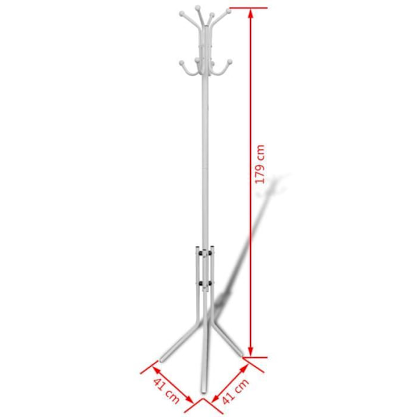 Naulakko valkoisella metallitelineellä179 [cm] Vit