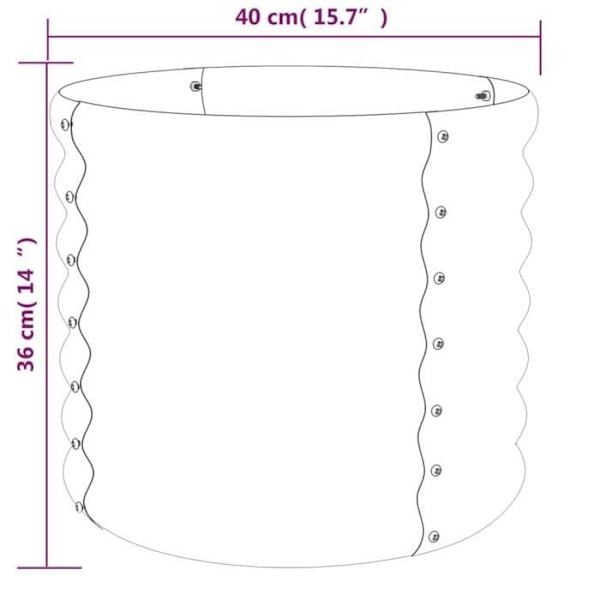 Haveplantekasse pulverlakeret stål 40x40x36 cm Sølv36 [cm] Pengar