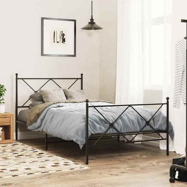 Maison Exclusive - Erstatnings hovedgærde metal sort 100 cm