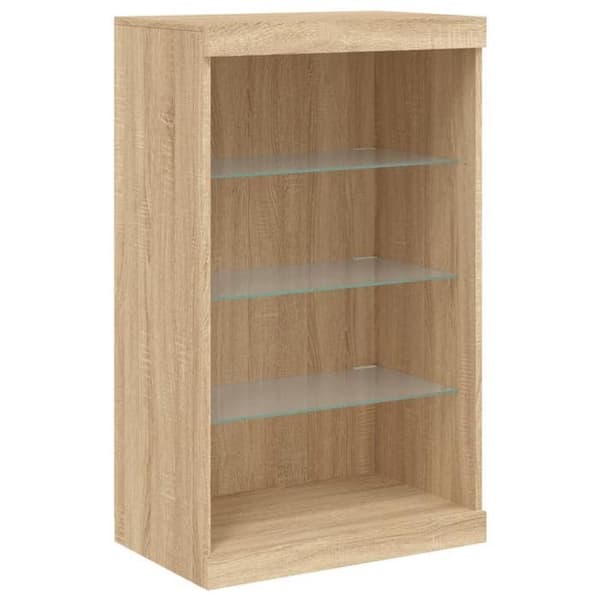 Maison Exclusive - Buffé med LED-lampor ek sonoma 60,5x37x100 cm