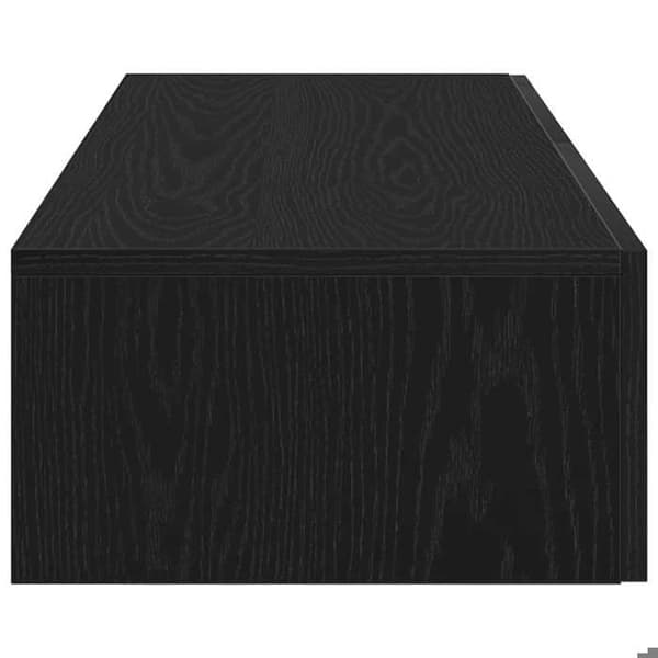 Maison Exclusive - Væghylde med skuffer sort 60x26,5x15cm ingeniørtræ