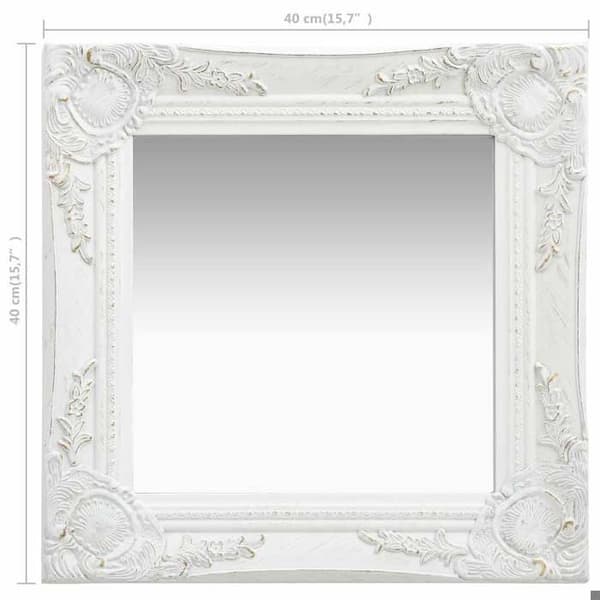 Maison Exclusive - Barockstil väggspegel 40x40 cm Vit