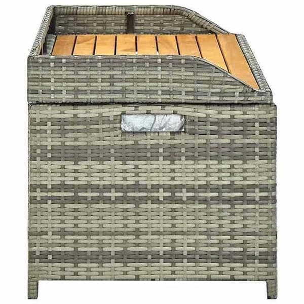 Maison Exclusive - Trädgårdsförvaringsbänk 120 cm Flätad resin Grå