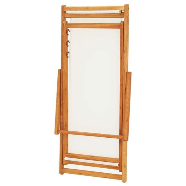 Maison Exclusive - Strandstol i eucalyptus træ og hvid creme stof