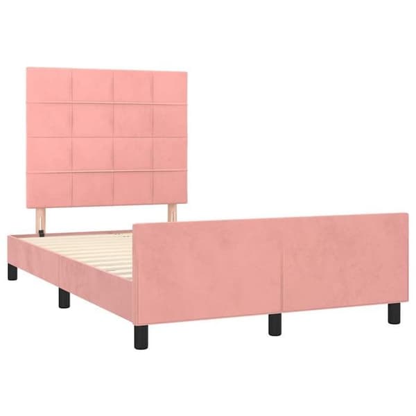 Maison Exclusive - Sänkykehys ilman patjaa vaaleanpunainen 120x200 cm sametti