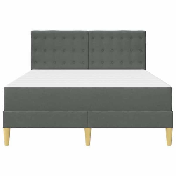 Maison Exclusive - Sängram med madrass Mörkgrå 140 x 200 cm Tyg Mörkgrå