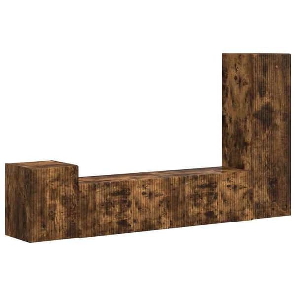 Maison Exclusive - TV-møbel sæt 4 dele 30 x 31 x 100 cm Røget eg Rökt ek