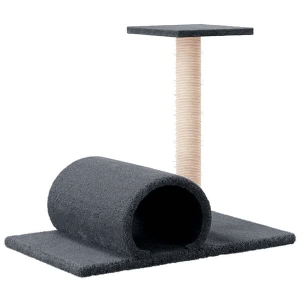Maison Exclusive - Kattträd med tunnel Mörkgrå 60x34,5x50 cm Mörkgrå