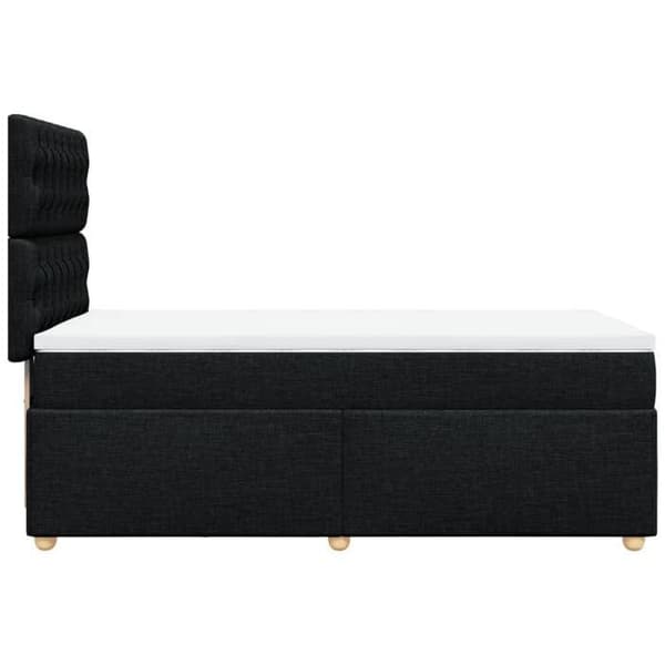 Maison Exclusive - Seng med lamelbund og madras Sort 90x200 cm Stof