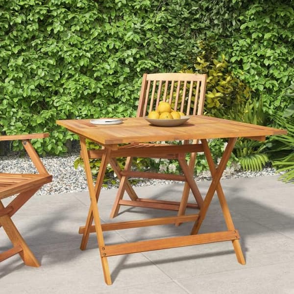 Maison Exclusive - Fällbord för trädgård 90x90x75 cm i solid akaciaträ