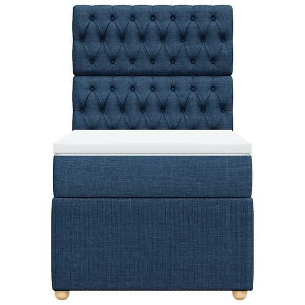 Maison Exclusive - Sengestel med springmadras Blå 90x200 cm Stof