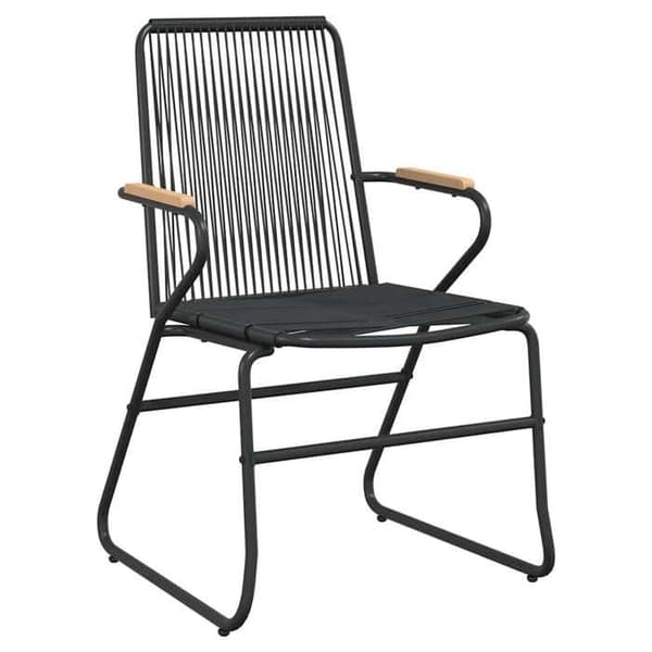 Havestole - EKSKLUSIVT HUS - PVC Rattan - Sæt af 2 - Sort - Holdbar stålramme Svart