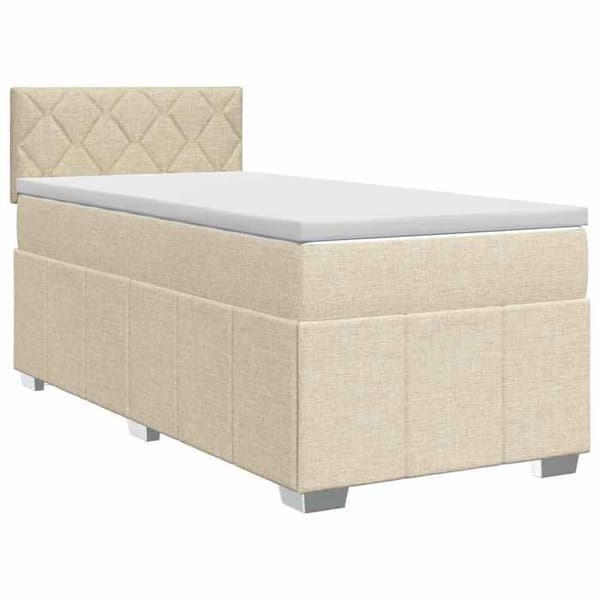 Maison Exclusive - Boxspring säng med madrass Crème 90 x 200 cm Tyg