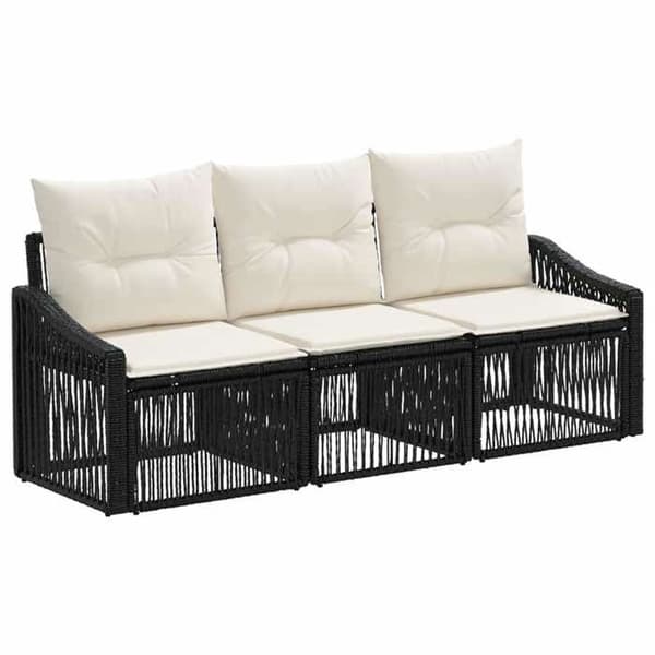 Maison Exclusive - Sæt af 3 pc have-sofa i sort polyrotin