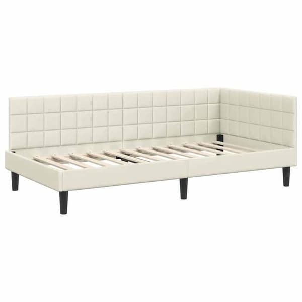 Maison Exclusive - Hörnsängram Creme 90 cm x 200 cm Sammet