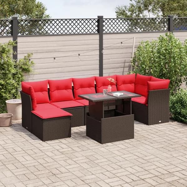 Havemøbler - MAISON EXCLUSIVE - Sæt med 8 dele - Brun - PE Rattan - Justerbart bord brun