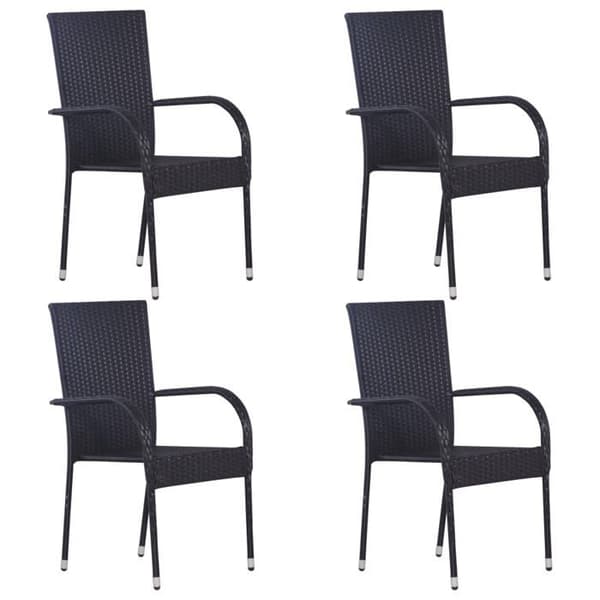 Maison Exclusive - Trädgårdsset 5 delar Svart Flätad Resin