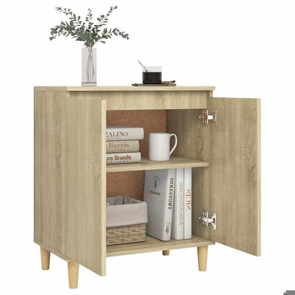 Maison Exclusive - Buffet med ben i egetræ Sonoma, ingeniørtræ