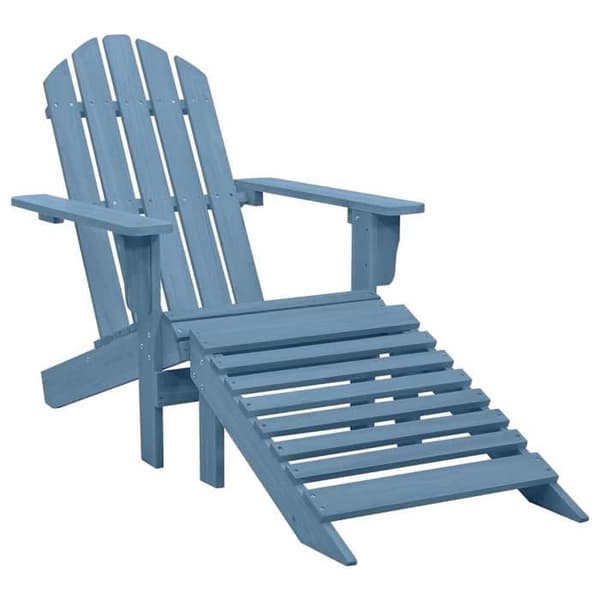 Maison Exclusive - Adirondack trädgårdsstol med fotpall i solid blå gran Blå